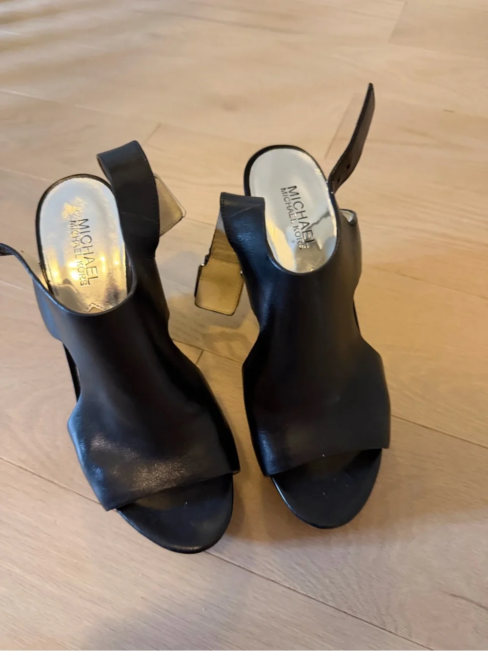 Michael Kors black Women's Wedge Sandals - Sleek Open-Toe Slingback